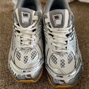 Bottega Veneta Gray and White Sneakers